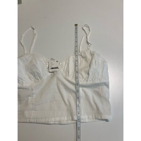 Free People So Posh Cropped Cami Skirt Set White Cotton XL Boho Beach New NWT - Picture 7 of 11